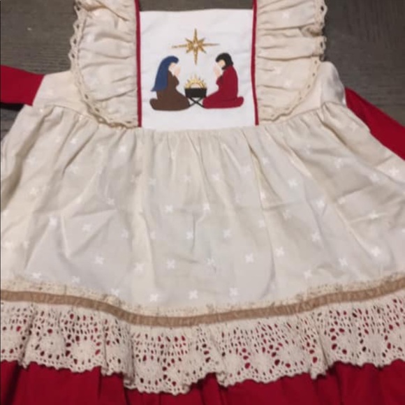 RICRAC & RUFFLES CHRISTMAS DRESS - Picture 1 of 1